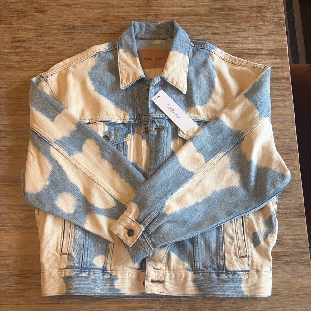 Calvin Klein Blue and White Jean Jacket